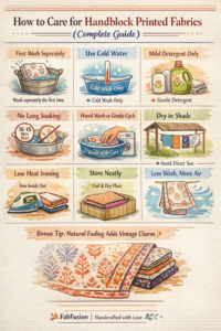 Handblock fabric care by Fabfusion