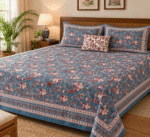 Hand block printed bedsheet by Fabfusion