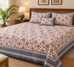 Hand block printed bedsheet by Fabfusion