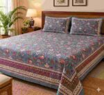 Hand block printed bedsheet by Fabfusion