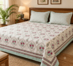 Hand block printed bedsheet by Fabfusion
