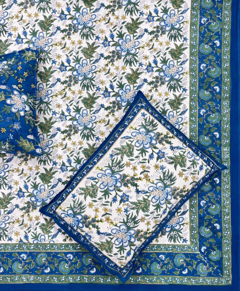 Fabfusion hand block printed bedsheet