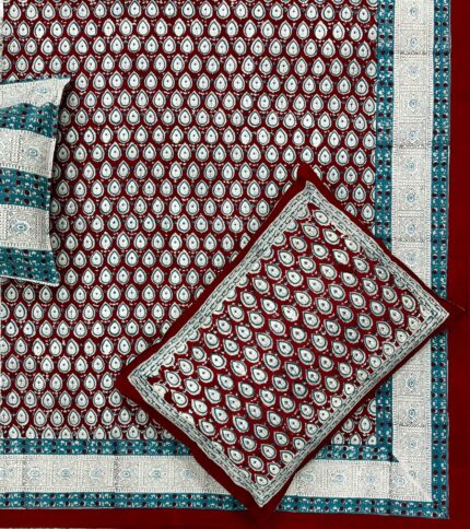 Fabfusion hand block printed bedsheet