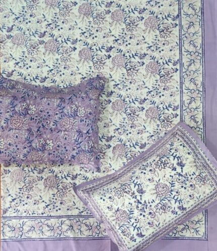 Hand block printed bedsheet by Fabfusion