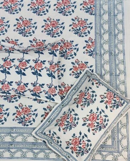 Hand block printed bedsheet by Fabfusion