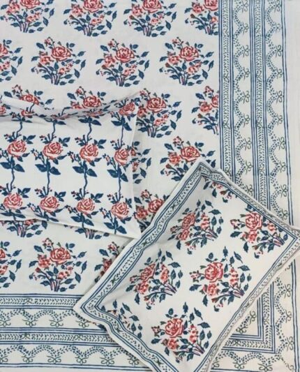 Hand block printed bedsheet by Fabfusion