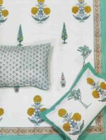 Hand block printed bedsheet by Fabfusion