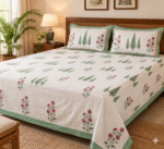 Hand block printed bedsheet by Fabfusion