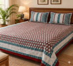 Hand block printed bedsheet by Fabfusion