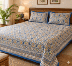 Hand block printed bedsheet by Fabfusion