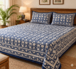 Hand block printed bedsheet by Fabfusion