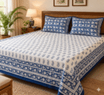 Hand block printed bedsheet by Fabfusion