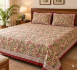 Hand block printed bedsheet by Fabfusion