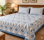 Hand block printed bedsheet by Fabfusion