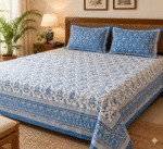 Hand block printed bedsheet by Fabfusion