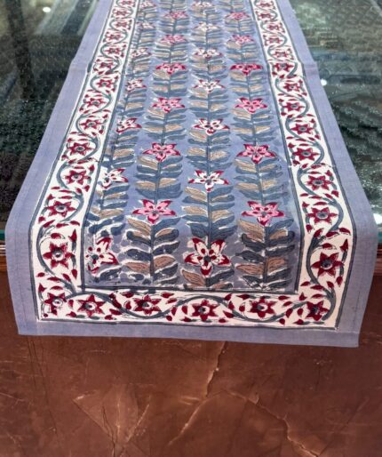 Hand block printed table runner by Fabfusion