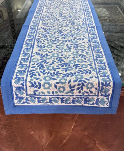 Hand block printed table runner by Fabfusion