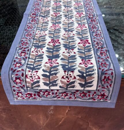 Hand block printed table runner by Fabfusion
