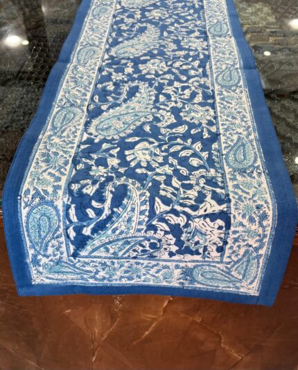 Hand block printed table runner by Fabfusion