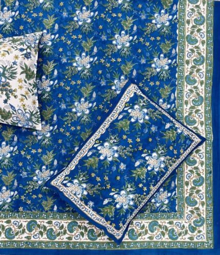 Hand block printed bedsheet by Fabfusion