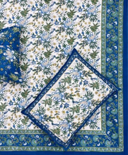 Hand block printed bedsheet by Fabfusion