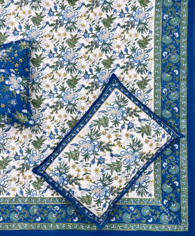 Hand block printed bedsheet by Fabfusion