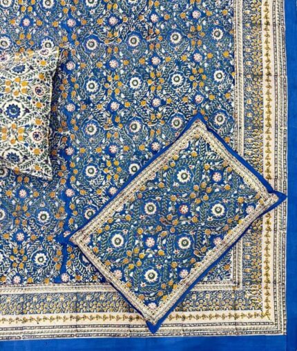 Hand block printed bedsheet by Fabfusion