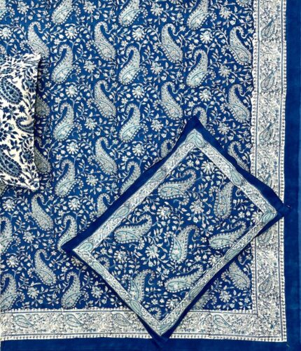 Hand block printed bedsheet by Fabfusion
