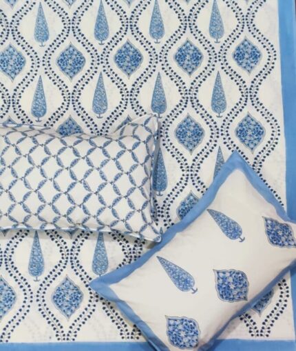 Hand block printed bedsheet by Fabfusion