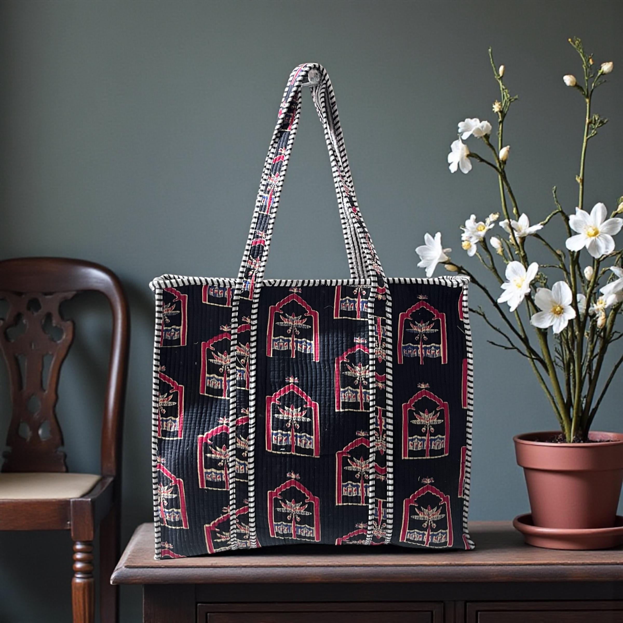 Jaipuri Handblock Printed Fabric hand Bag By Fabfusion Jaipuri Handblock Printed Fabric hand Bag By Fabfusion