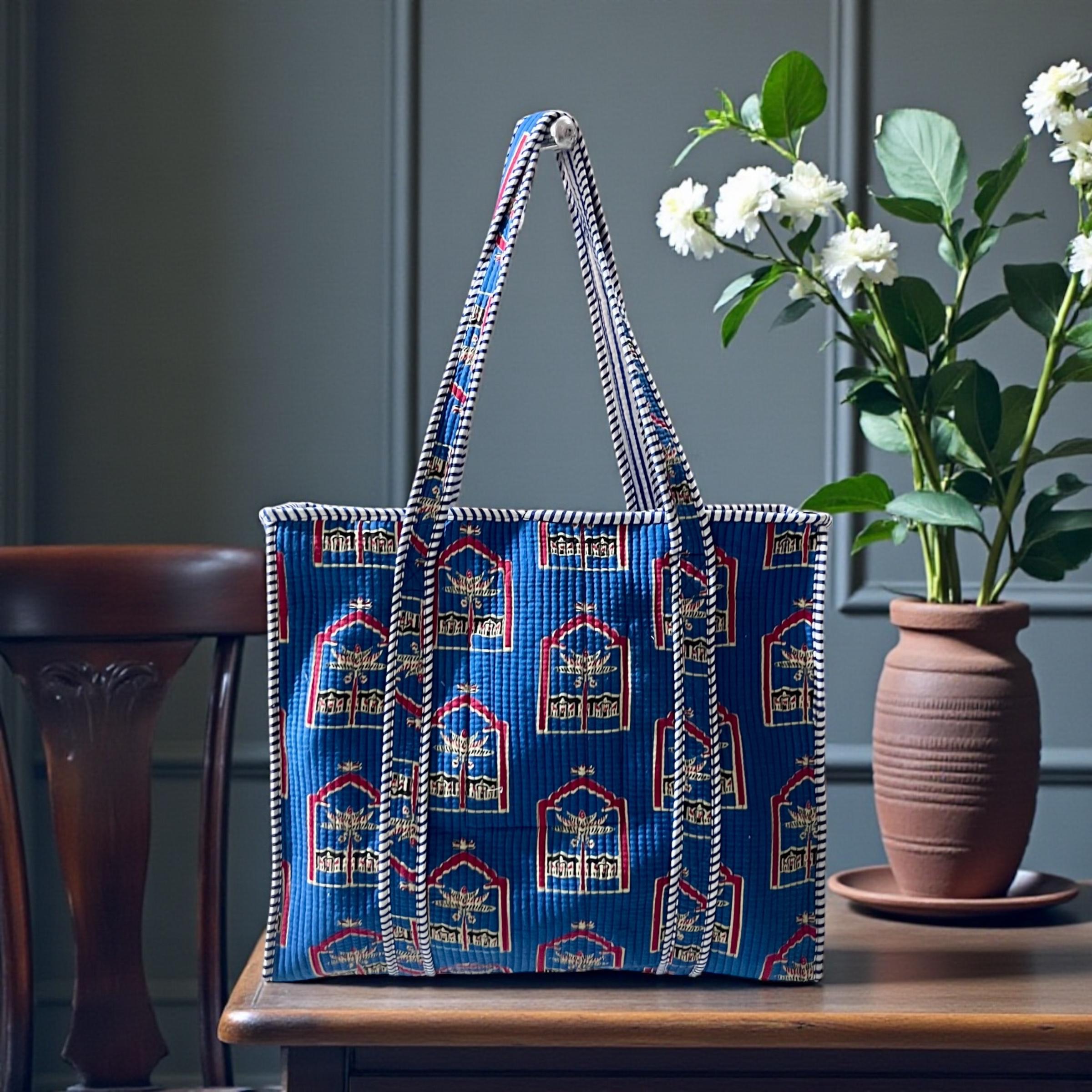 Jaipuri Handblock Printed Fabric hand Bag By Fabfusion Jaipuri Handblock Printed Fabric hand Bag By Fabfusion