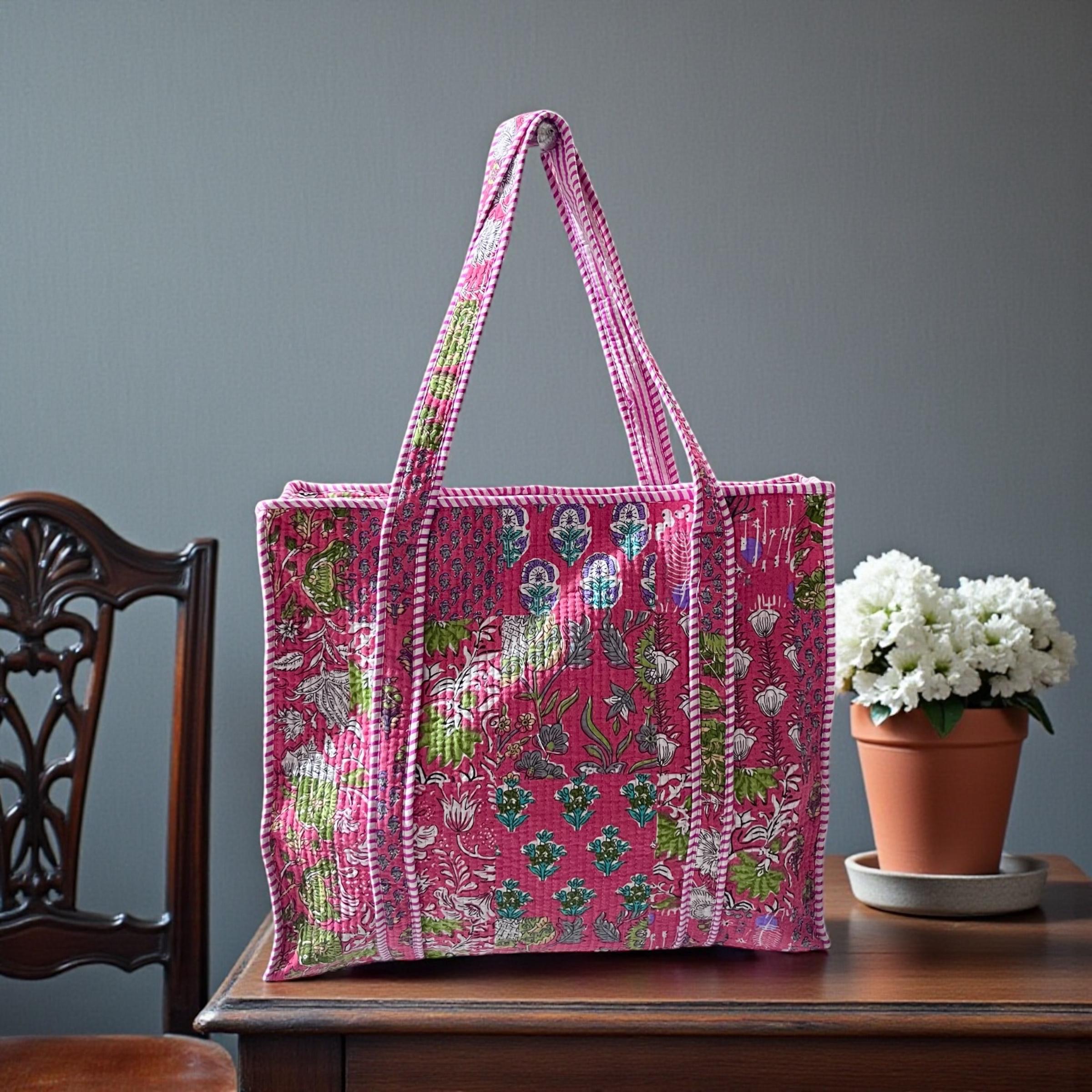 Jaipuri Handblock Printed Fabric hand Bag By Fabfusion Jaipuri Handblock Printed Fabric hand Bag By Fabfusion