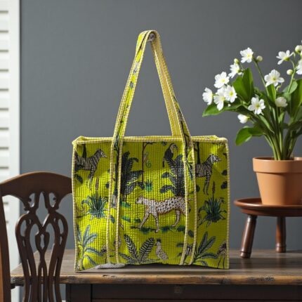 Jaipuri Handblock Printed Fabric hand Bag By Fabfusion