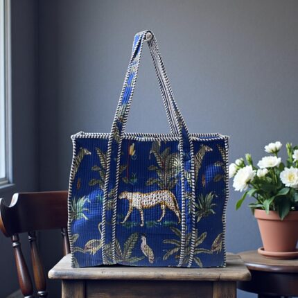 Jaipuri Handblock Printed Fabric hand Bag By Fabfusion