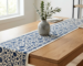 Hand block printed table runner by Fabfusion